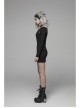 Off-Shoulder Long Sleeves Hollow-Out Eyelets Lace-Up Black Punk Tight Halter Dress