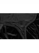 Small High Collar Chest Splice Mesh Lace-Up Slit Flare Sleeves Back Waist Lace-Up Black Gothic Long Velvet Dress