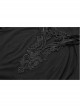 High Collar Chest Hollow-Out Embroidery Small Flare Sleeves Black Gothic Tight Dress