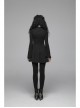 High Collar Chest Hollow-Out Embroidery Small Flare Sleeves Black Gothic Tight Dress