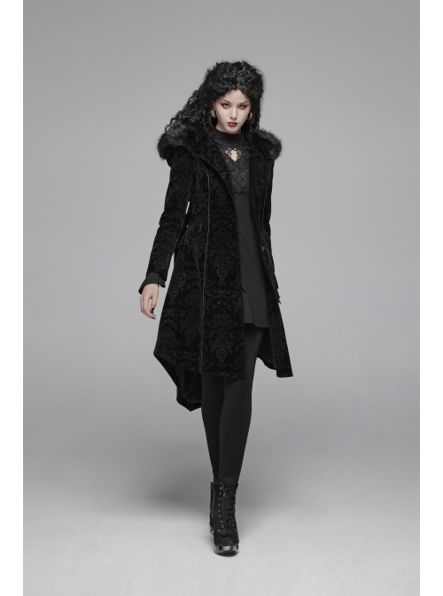 High Collar Chest Hollow-Out Embroidery Small Flare Sleeves Black Gothic Tight Dress