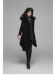 High Collar Chest Hollow-Out Embroidery Small Flare Sleeves Black Gothic Tight Dress
