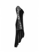 Off-Shoulder V-Neck Lace-Up Lace Flare Sleeves Frill Hem Black Gothic Velvet Dress