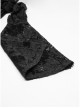 Off-Shoulder V-Neck Lace-Up Lace Flare Sleeves Frill Hem Black Gothic Velvet Dress