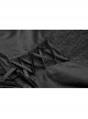 Flocking Lace Splice Positioning Sequins Embroidery Mesh Off-Shoulder Lace Cuff Back Lace-Up Black Gothic Maxi Dress