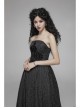 Black Jacquard Front Chest Flocking Decals Large Skirt Pendulum Velvet Lace Frill Hem Black Gothic Sling Dress