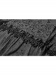 Black Jacquard Front Chest Flocking Decals Large Skirt Pendulum Velvet Lace Frill Hem Black Gothic Sling Dress