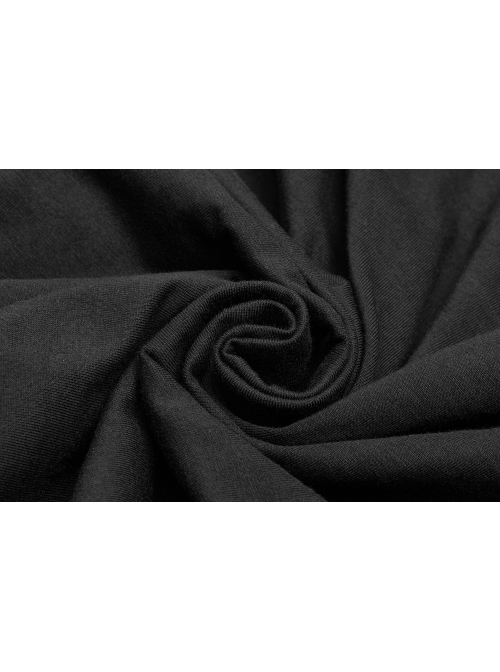 Black Knit Waist Splice Dark Grain Mesh Metal Buckle Lacquer Leather Bandage Long Sleeves Punk Tight Dress
