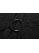 Front Chest Hollow-Out Braided Strap Metal Buckle Irregular Cutting The Cuff Black Gothic Slit Hooded Tight Dress