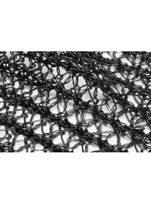 Shiny Cyber Woven Hollow-Out Black Punk Short Skirt