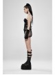 Shiny Cyber Woven Hollow-Out Black Punk Short Skirt