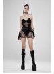 Shiny Cyber Woven Hollow-Out Black Punk Short Skirt