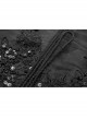 Front Waist Decal Back Lace-Up Upper Mesh Hem Wide Lotus Leaf Edge Hem Black Gothic Mist Skirt