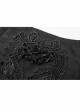 Front Waist Decal Back Lace-Up Upper Mesh Hem Wide Lotus Leaf Edge Hem Black Gothic Mist Skirt