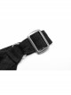 Off-Shoulder Metal Buckle Strap Metal D-Buckle Bandage Splice Irregular Dark Mesh Black Punk Knit Dress