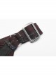 Off-Shoulder Metal Buckle Strap Metal D-Buckle Bandage Splice Irregular Dark Mesh Black And Red Plaid Punk Knit Dress