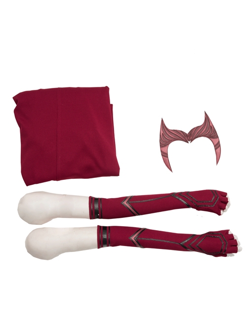 Wanda Vision Scarlet Witch Wanda Django Maximoff Battle Suit Halloween Cosplay Costume Second Version Full Set
