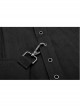 Metal Buckle Belt Metal Eyelets Strap Pleated Skirt Piece Black Punk Kilt