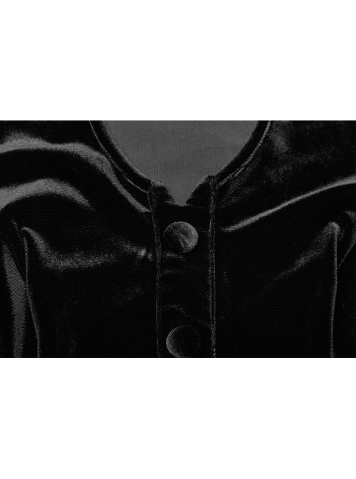 White Bat Shape Collar Moon Pendant Chest Hollow-Out Fake Two Pieces Small Cloak Black Gothic Velvet Dress