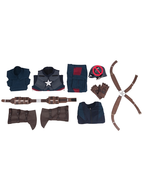 Avengers Endgame Captain America Steve Rogers Battle Suit Halloween Cosplay Costume Full Set Without Hat