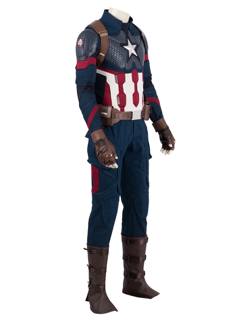 Avengers Endgame Captain America Steve Rogers Battle Suit Halloween Cosplay Costume Full Set Without Hat