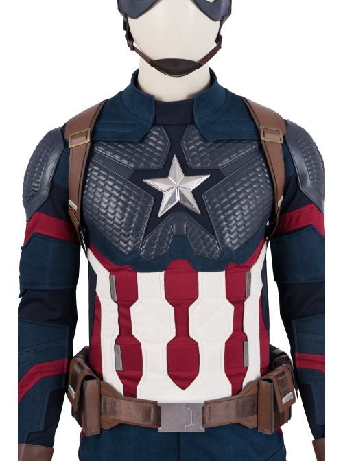 Avengers Endgame Captain America Steve Rogers Battle Suit Halloween Cosplay Costume Full Set Without Hat