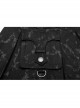 Metal Buckle Belt Metal Eyelets Loop Decoration Irregular Hem Black Print Punk Skirt