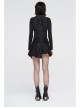Metal Buckle Belt Metal Eyelets Loop Decoration Irregular Hem Black Print Punk Skirt