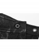 Metal Buckle Belt Metal Eyelets Loop Decoration Irregular Hem Black Print Punk Skirt