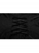 High Collar Front Chest Hollow-Out Embroidery Flare Sleeves Back Waist Lace-Up Black Gothic Knitted Jacquard Long Dress