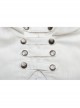 White Hood Metal Buttons Off-Shoulder Chest Hollow-Out Metal Eyelets Lace-Up Flare Sleeves Black Gothic Dress