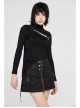 Front Metal Buckle Zipper Pockets Black Punk Camouflage Plaid A-Shaped Short Skirt