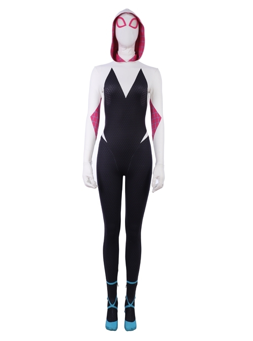 Spider-Man Into The Spider-Verse Female Version Spider-Man Gwen Stacy Halloween Cosplay Costume Full Set