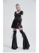 Front Zipper Rivets Decoration Side Splice Classic Red Plaid Rough Selvage Hem Black Punk Twill Short Skirt
