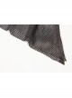 V-Neck Metal Eyelets Lace-Up Open Fork Tilt Hem Silver Punk Press Glue Mesh Sling Dress