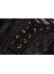 V-Neck Metal Eyelets Lace-Up Open Fork Tilt Hem Silver Punk Press Glue Mesh Sling Dress