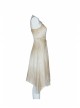Hasp Straps Metal Eyelets Bandage Woolen Knitted Splice Mesh Gradient Spray Painting Irregular Hem White Punk Sling Dress