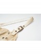 Hasp Straps Metal Eyelets Bandage Woolen Knitted Splice Mesh Gradient Spray Painting Irregular Hem White Punk Sling Dress
