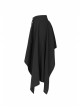 Metal Eyelets Strap Ghost Head Nail Asymmetric Hem Black Punk Striped Jacquard Skirt