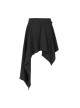 Metal Eyelets Strap Ghost Head Nail Asymmetric Hem Black Punk Striped Jacquard Skirt