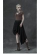 Metal Eyelets Strap Ghost Head Nail Asymmetric Hem Black Punk Striped Jacquard Skirt
