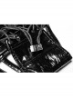 Front Steel Buckle Back Waist Metal Eyelets Lace-Up Black Punk Tight PU Leather Girdle