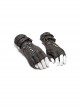 Metal Buckles Loop Zipper Decoration Grey Punk PU Leather Gloves