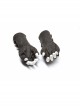 Metal Buckles Loop Zipper Decoration Grey Punk PU Leather Gloves