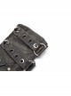 Metal Buckles Loop Zipper Decoration Grey Punk PU Leather Gloves
