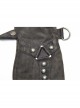 Metal Buckles Loop Zipper Decoration Grey Punk PU Leather Gloves