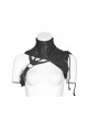 One-Shoulder Metal Buckle Leather Straps Lace-Up Brown Punk Collar Accessory