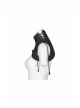 One-Shoulder Metal Buckle Leather Straps Lace-Up Brown Punk Collar Accessory