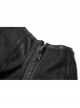 One-Shoulder Metal Buckle Leather Straps Lace-Up Brown Punk Collar Accessory