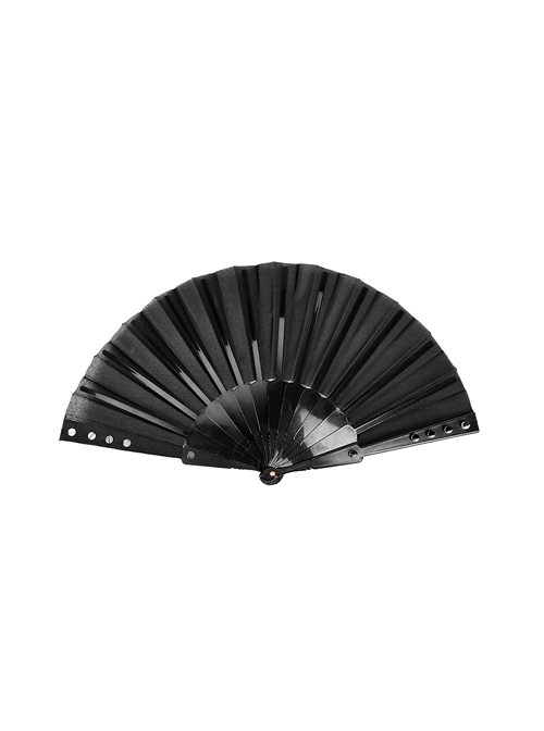 Side Rivet Decoration Lightweight Cloth Black Punk Fan
